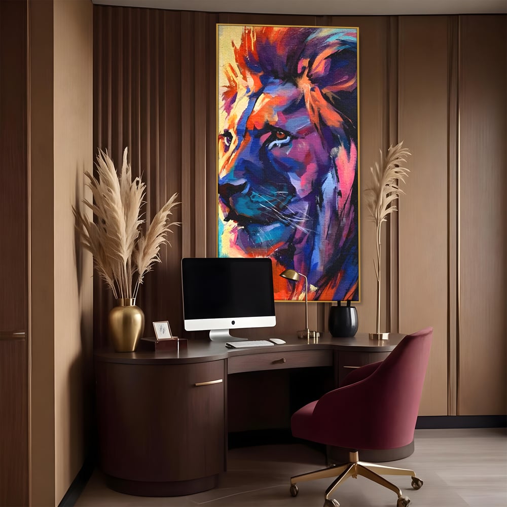 Tablou Canvas Premium LuxCanva® C1046, Lion King Focus , Culori, Lion, Focus, Living Room, Bedroom, Relaxare, Culori Vibrante