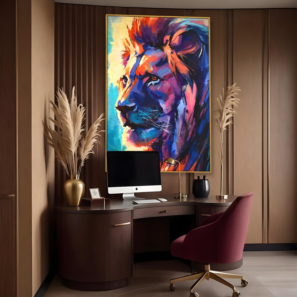 Tablou Canvas Premium LuxCanva® C1046, Lion King Focus , Culori, Lion, Focus, Living Room, Bedroom, Relaxare, Culori Vibrante