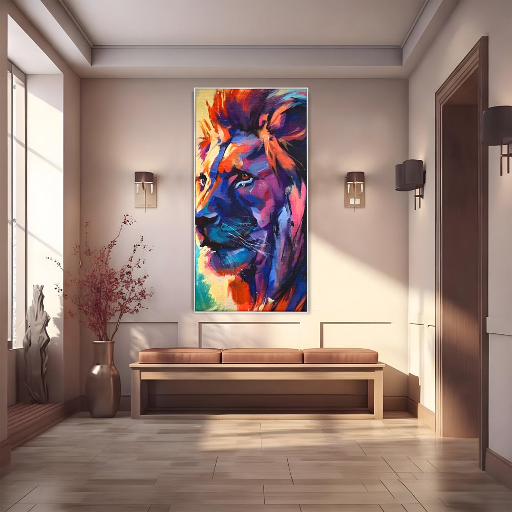 Tablou Canvas Premium LuxCanva® C1046, Lion King Focus , Culori, Lion, Focus, Living Room, Bedroom, Relaxare, Culori Vibrante