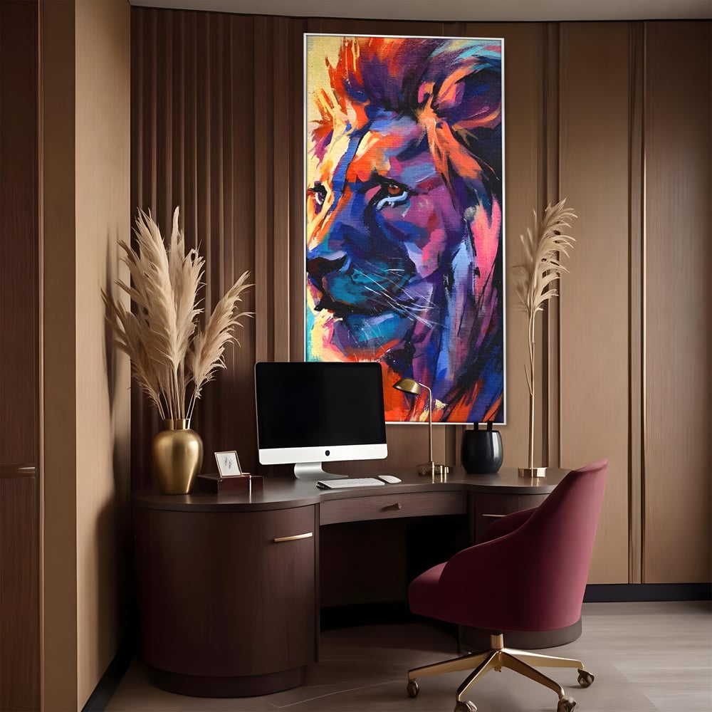 Tablou Canvas Premium LuxCanva® C1046, Lion King Focus , Culori, Lion, Focus, Living Room, Bedroom, Relaxare, Culori Vibrante