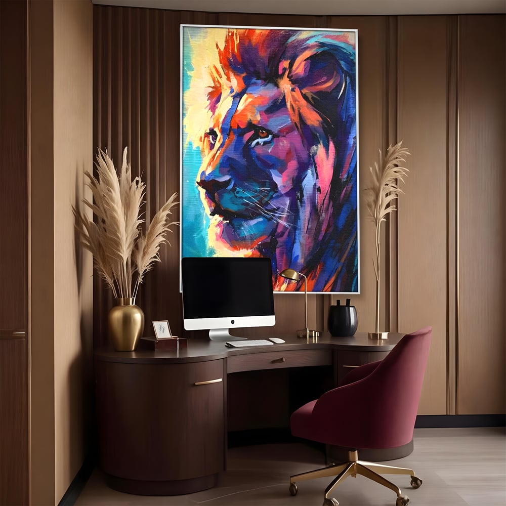Tablou Canvas Premium LuxCanva® C1046, Lion King Focus , Culori, Lion, Focus, Living Room, Bedroom, Relaxare, Culori Vibrante