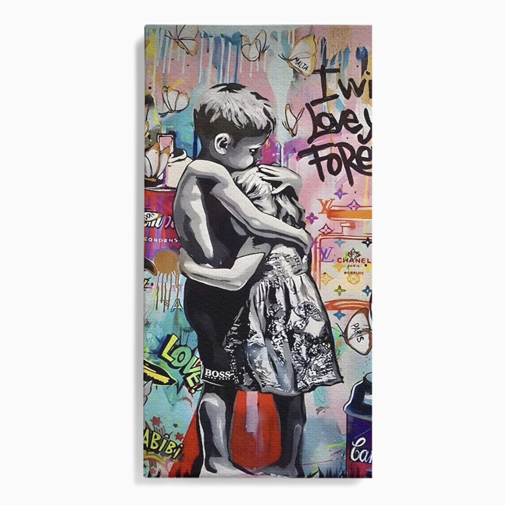 Tablou Canvas Premium LuxCanva® C1047, Brother's Love , Culori, Brothers, Endless Love, Living Room, Camera Copilului, Relaxare, Culori Vibrante
