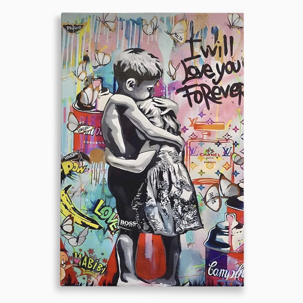 Tablou Canvas Premium LuxCanva® C1047, Brother's Love , Culori, Brothers, Endless Love, Living Room, Camera Copilului, Relaxare, Culori Vibrante