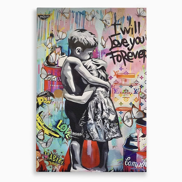 Tablou Canvas Premium LuxCanva® C1047, Brother's Love , Culori, Brothers, Endless Love, Living Room, Camera Copilului, Relaxare, Culori Vibrante