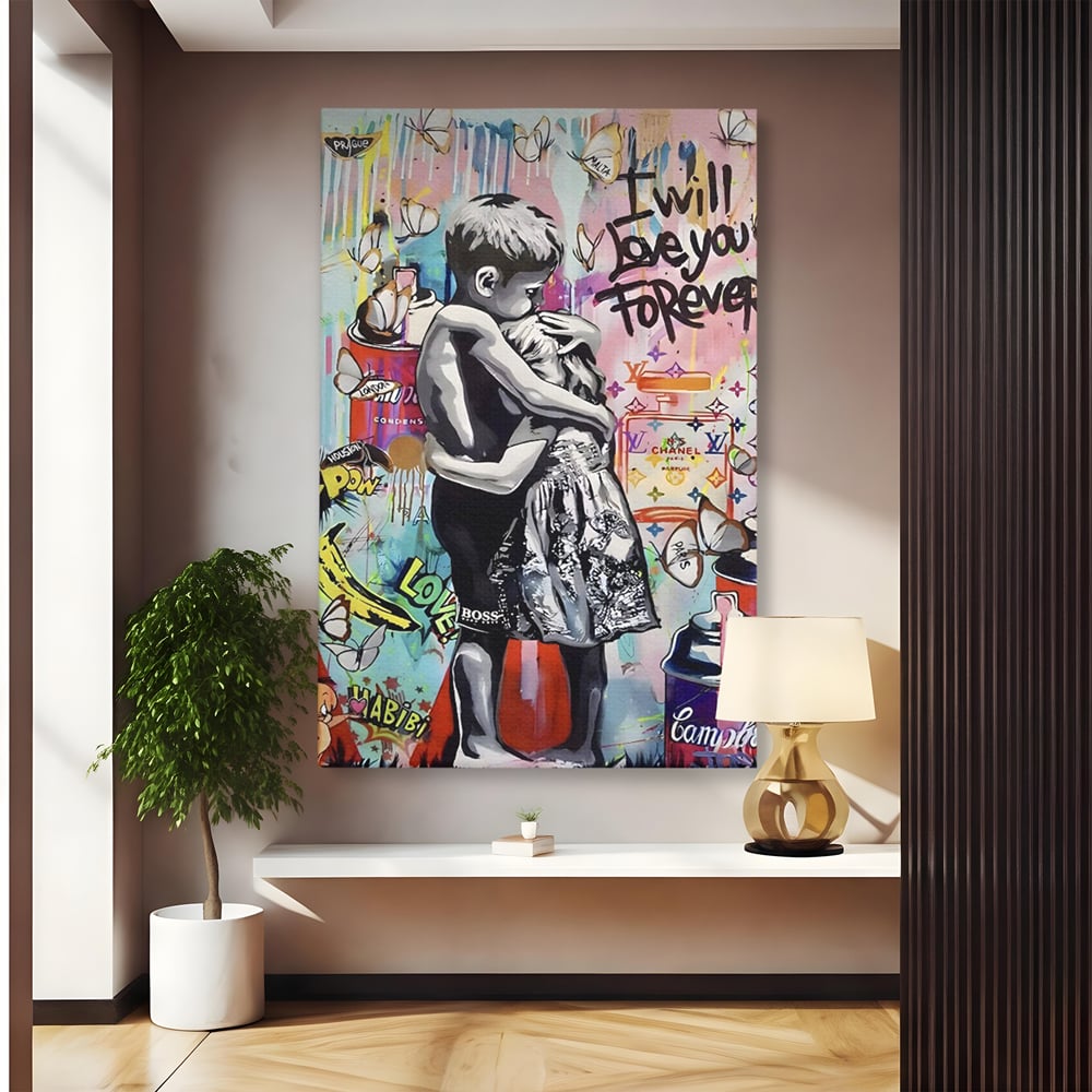 Tablou Canvas Premium LuxCanva® C1047, Brother's Love , Culori, Brothers, Endless Love, Living Room, Camera Copilului, Relaxare, Culori Vibrante