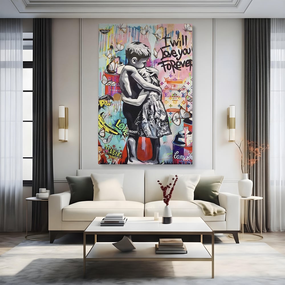 Tablou Canvas Premium LuxCanva® C1047, Brother's Love , Culori, Brothers, Endless Love, Living Room, Camera Copilului, Relaxare, Culori Vibrante