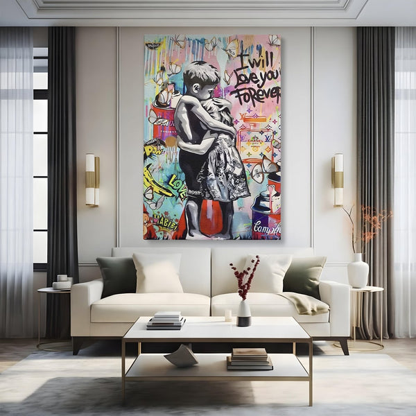 Tablou Canvas Premium LuxCanva® C1047, Brother's Love , Culori, Brothers, Endless Love, Living Room, Camera Copilului, Relaxare, Culori Vibrante