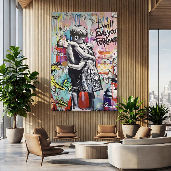 Tablou Canvas Premium LuxCanva® C1047, Brother's Love , Culori, Brothers, Endless Love, Living Room, Camera Copilului, Relaxare, Culori Vibrante