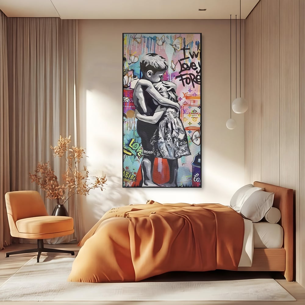 Tablou Canvas Premium LuxCanva® C1047, Brother's Love , Culori, Brothers, Endless Love, Living Room, Camera Copilului, Relaxare, Culori Vibrante