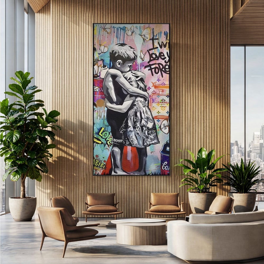 Tablou Canvas Premium LuxCanva® C1047, Brother's Love , Culori, Brothers, Endless Love, Living Room, Camera Copilului, Relaxare, Culori Vibrante