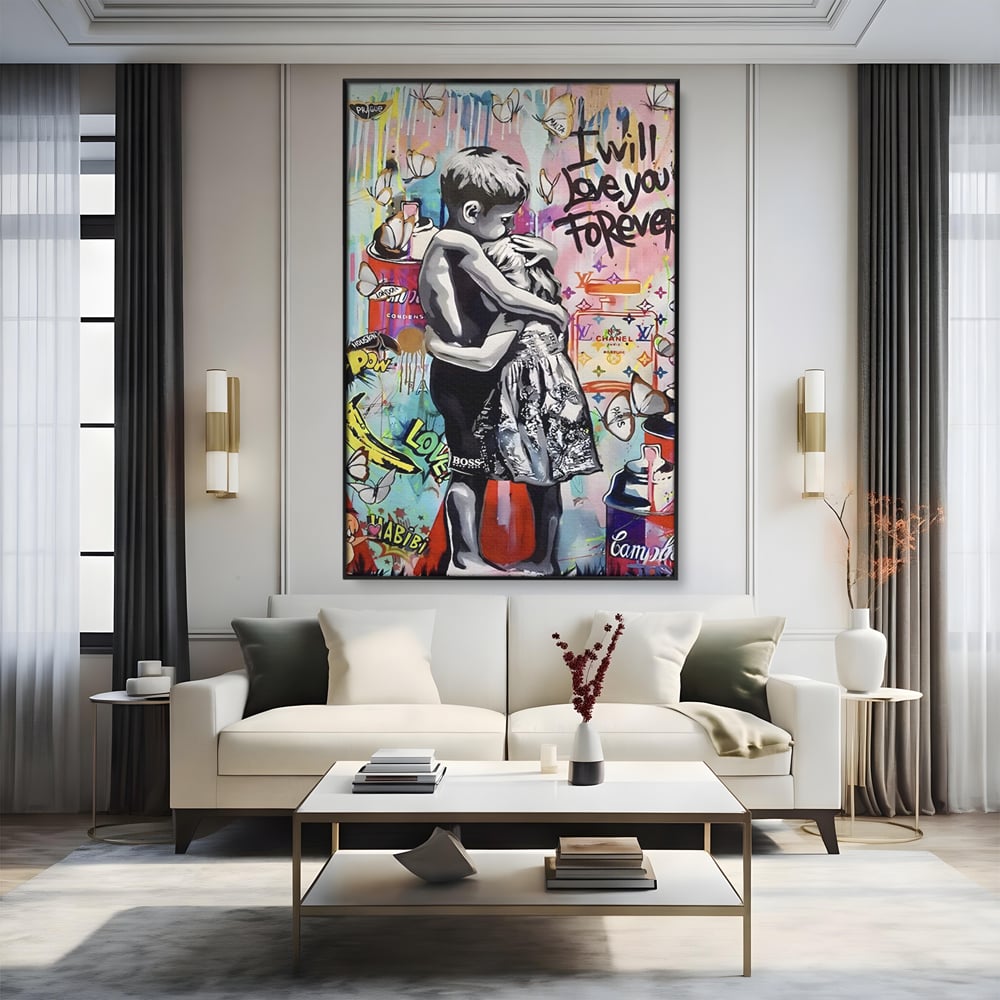 Tablou Canvas Premium LuxCanva® C1047, Brother's Love , Culori, Brothers, Endless Love, Living Room, Camera Copilului, Relaxare, Culori Vibrante