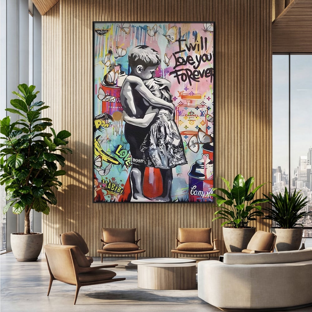 Tablou Canvas Premium LuxCanva® C1047, Brother's Love , Culori, Brothers, Endless Love, Living Room, Camera Copilului, Relaxare, Culori Vibrante
