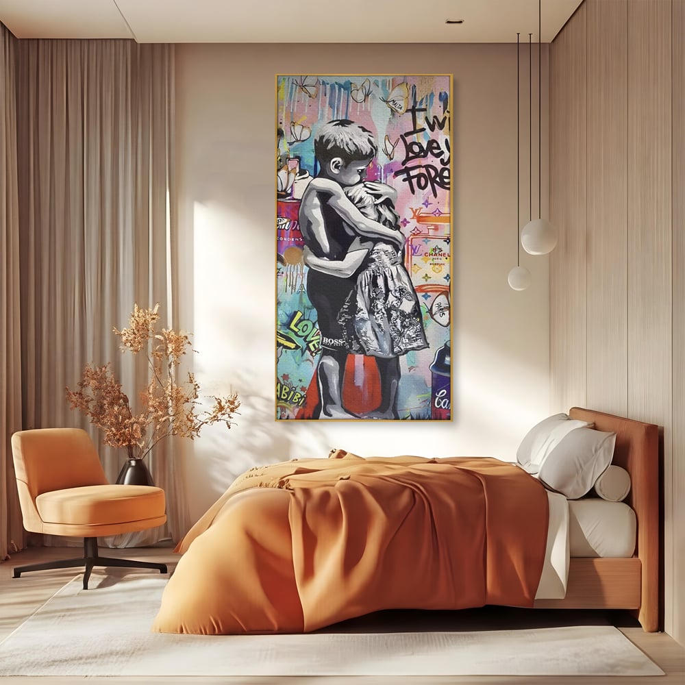Tablou Canvas Premium LuxCanva® C1047, Brother's Love , Culori, Brothers, Endless Love, Living Room, Camera Copilului, Relaxare, Culori Vibrante