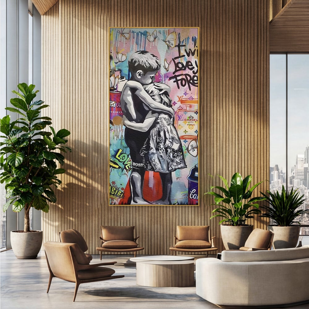 Tablou Canvas Premium LuxCanva® C1047, Brother's Love , Culori, Brothers, Endless Love, Living Room, Camera Copilului, Relaxare, Culori Vibrante