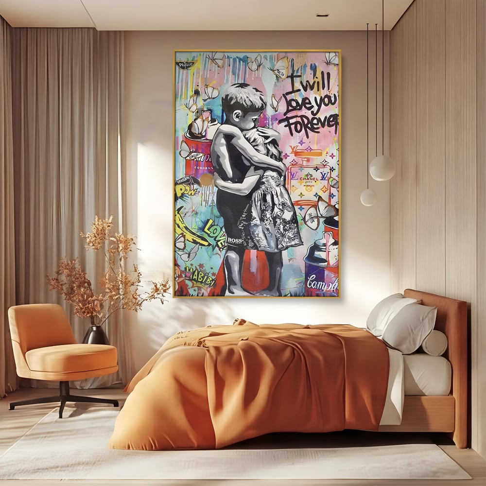 Tablou Canvas Premium LuxCanva® C1047, Brother's Love , Culori, Brothers, Endless Love, Living Room, Camera Copilului, Relaxare, Culori Vibrante