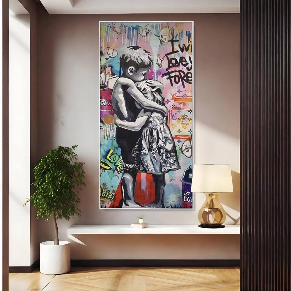 Tablou Canvas Premium LuxCanva® C1047, Brother's Love , Culori, Brothers, Endless Love, Living Room, Camera Copilului, Relaxare, Culori Vibrante