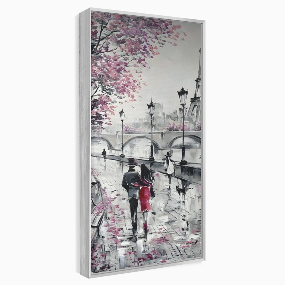 Tablou Canvas Premium LuxCanva® C1048, Love In Paris , Culori, Love, Paris, Couple, Living Room, Bedroom, Relaxare, Culori Vibrante