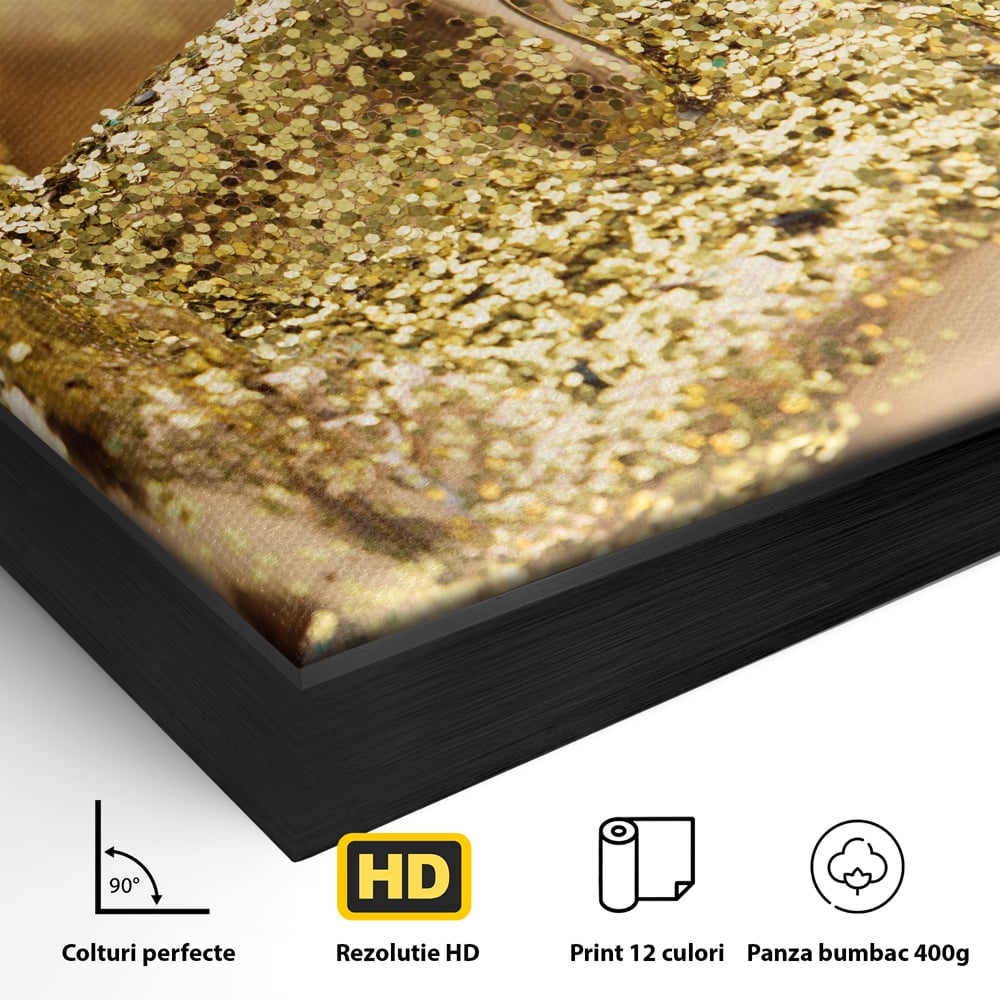 Tablou Canvas Premium LuxCanva® C1051, Golden Face , Culori, Gold, Face, Living Room, Bedroom, Relaxare, Culori Vibrante