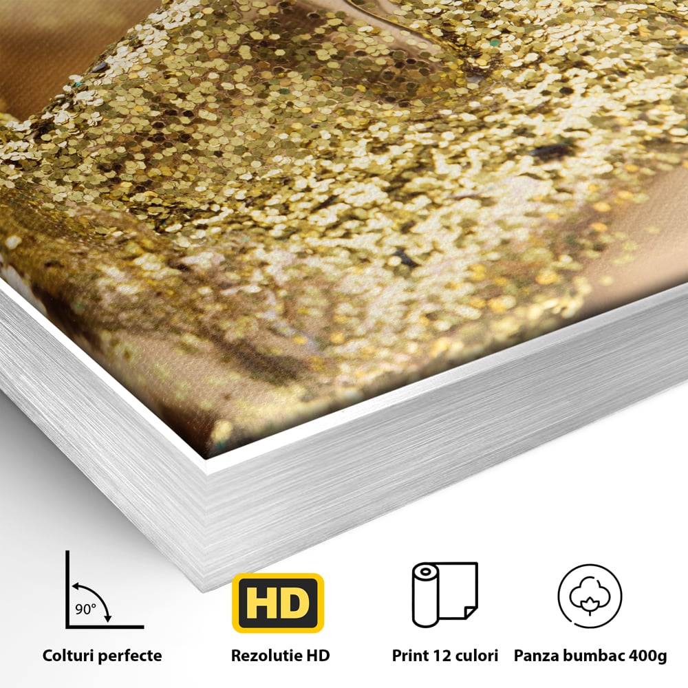 Tablou Canvas Premium LuxCanva® C1051, Golden Face , Culori, Gold, Face, Living Room, Bedroom, Relaxare, Culori Vibrante