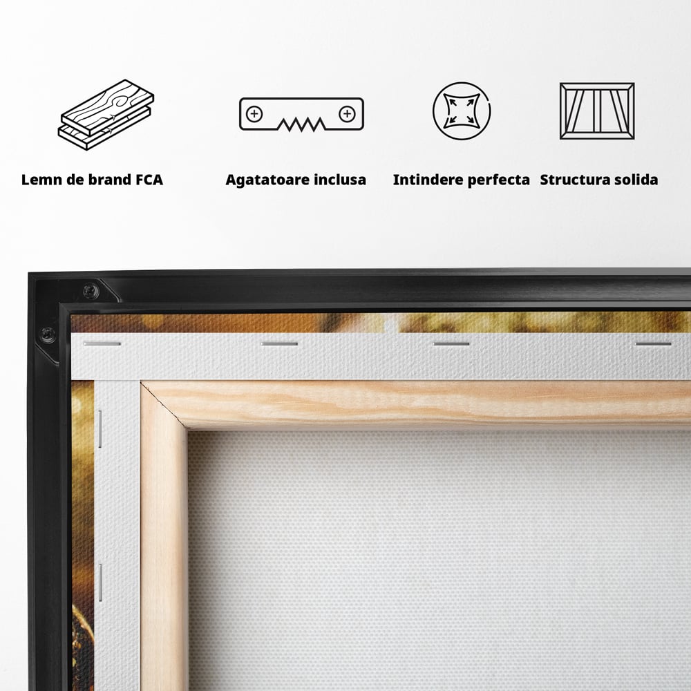 Tablou Canvas Premium LuxCanva® C1051, Golden Face , Culori, Gold, Face, Living Room, Bedroom, Relaxare, Culori Vibrante