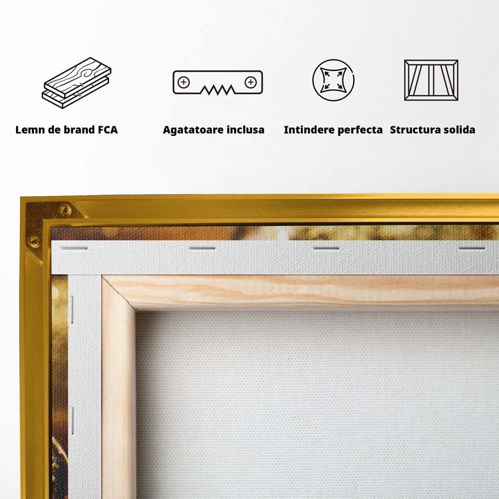 Tablou Canvas Premium LuxCanva® C1051, Golden Face , Culori, Gold, Face, Living Room, Bedroom, Relaxare, Culori Vibrante