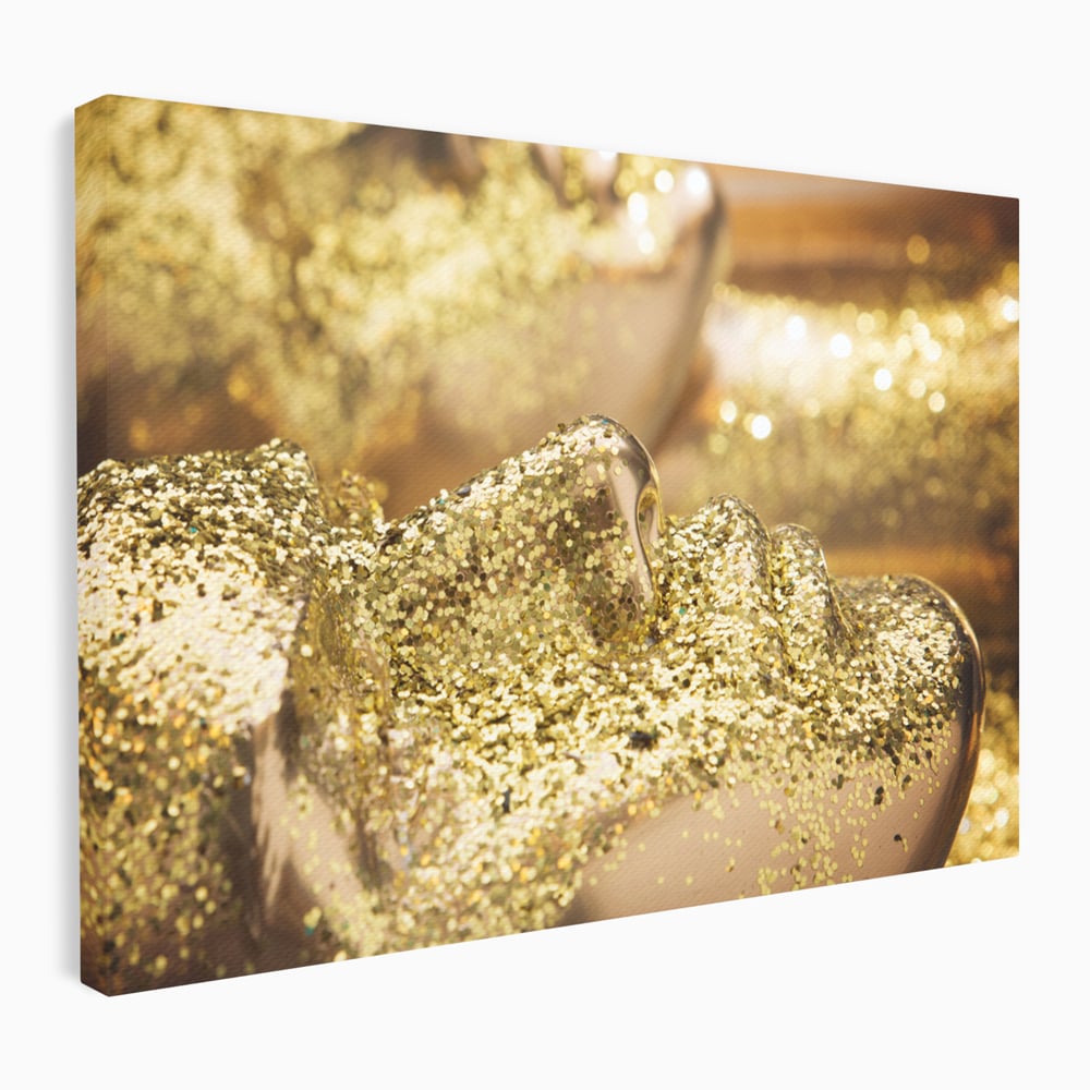Tablou Canvas Premium LuxCanva® C1051, Golden Face , Culori, Gold, Face, Living Room, Bedroom, Relaxare, Culori Vibrante