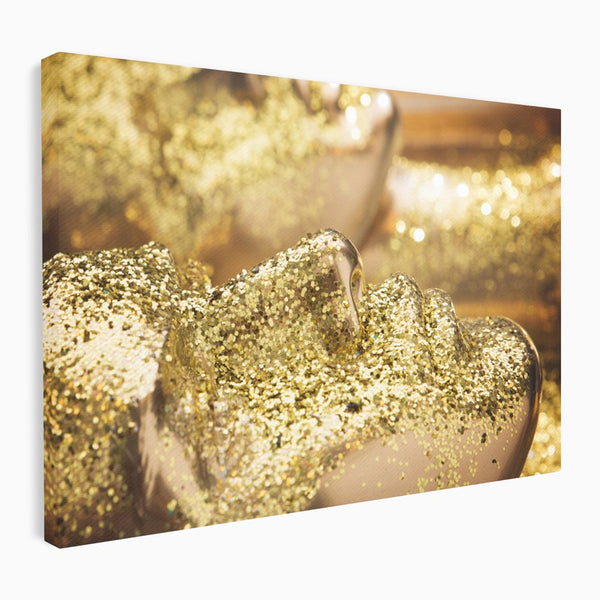 Tablou Canvas Premium LuxCanva® C1051, Golden Face , Culori, Gold, Face, Living Room, Bedroom, Relaxare, Culori Vibrante