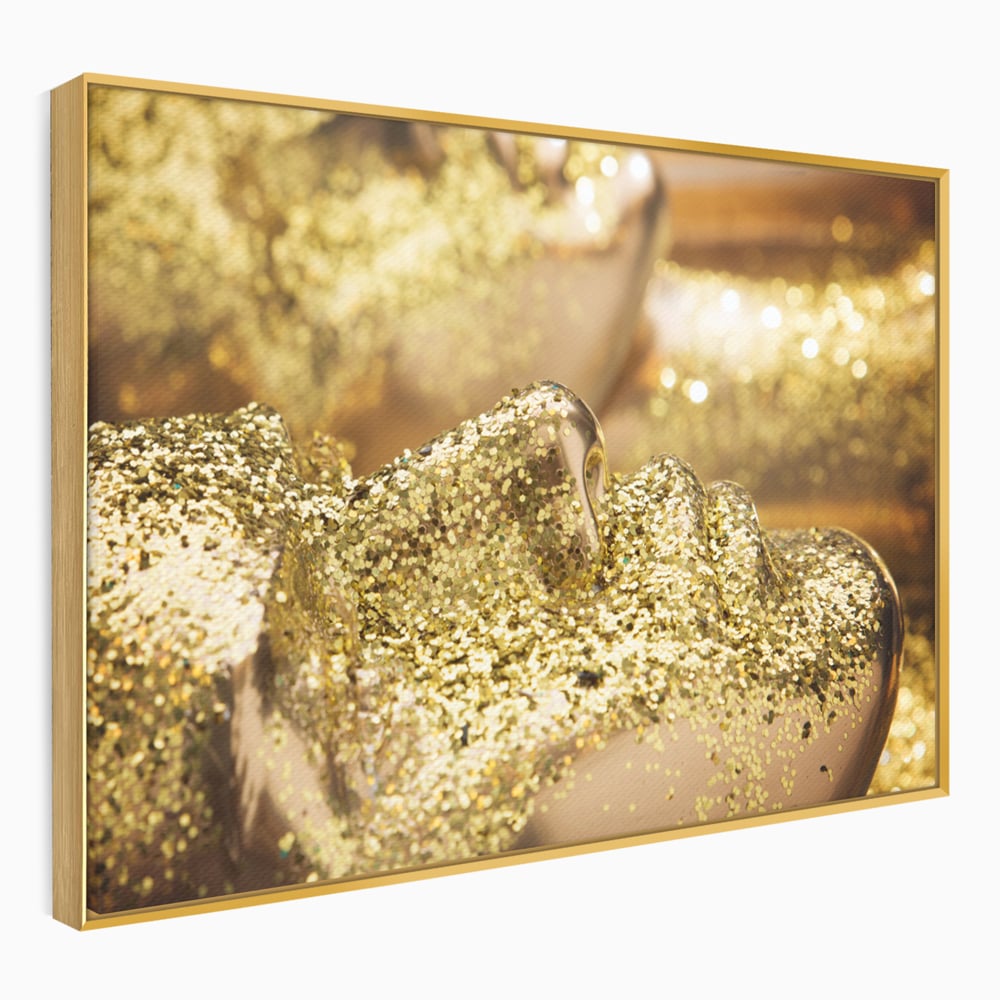 Tablou Canvas Premium LuxCanva® C1051, Golden Face , Culori, Gold, Face, Living Room, Bedroom, Relaxare, Culori Vibrante