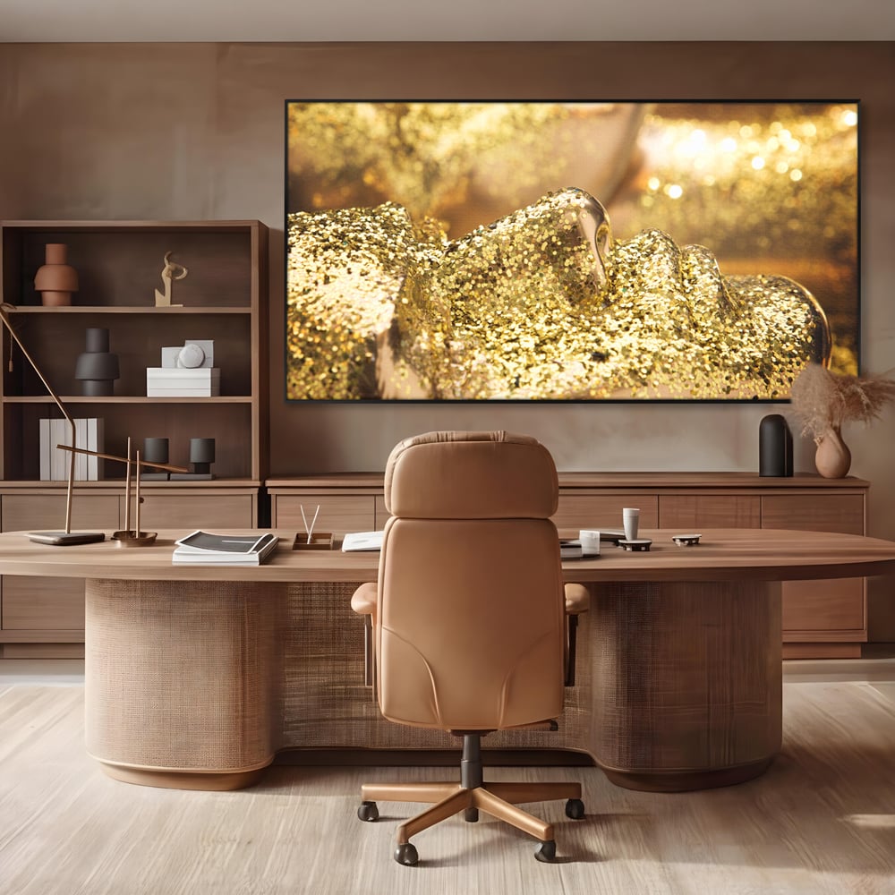 Tablou Canvas Premium LuxCanva® C1051, Golden Face , Culori, Gold, Face, Living Room, Bedroom, Relaxare, Culori Vibrante