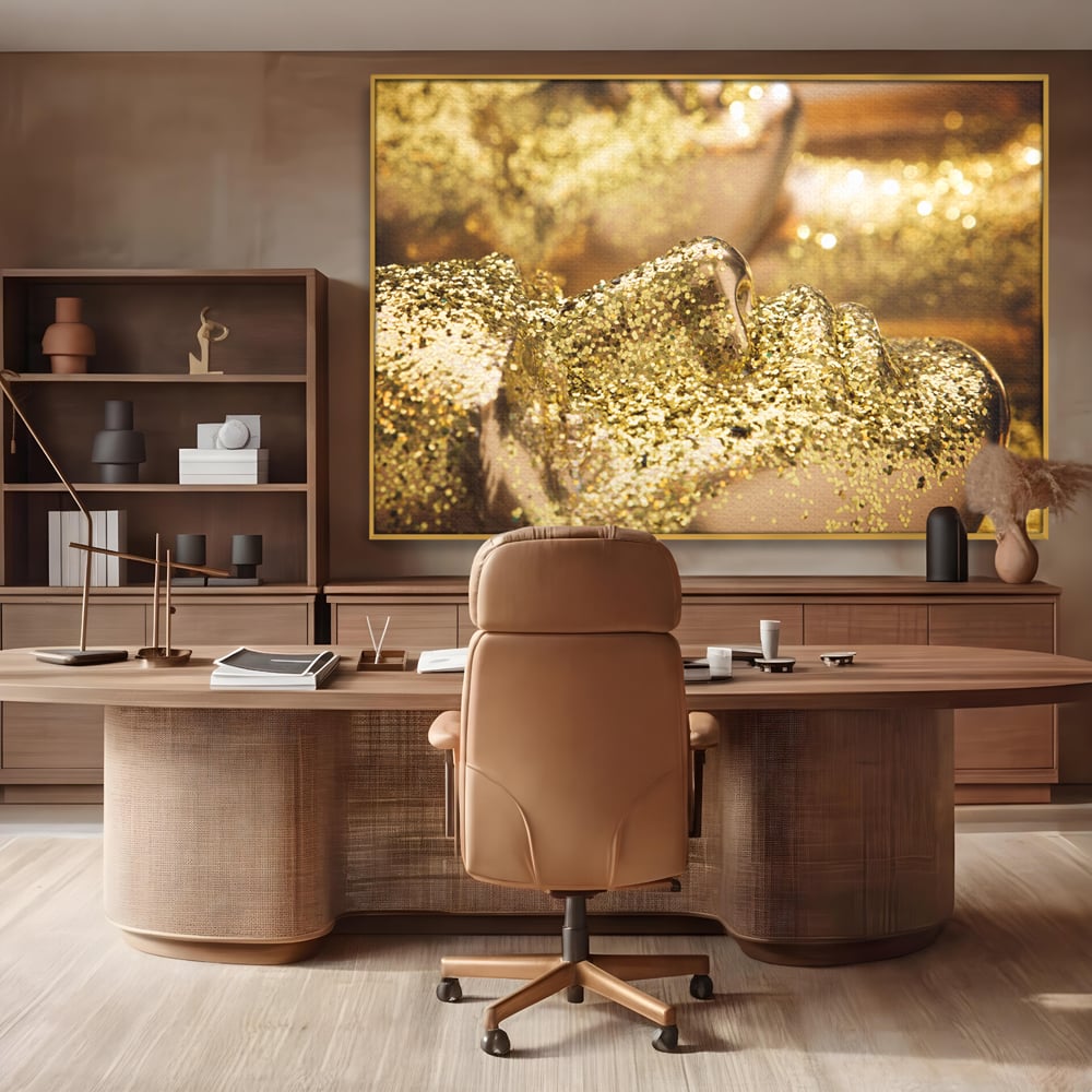 Tablou Canvas Premium LuxCanva® C1051, Golden Face , Culori, Gold, Face, Living Room, Bedroom, Relaxare, Culori Vibrante
