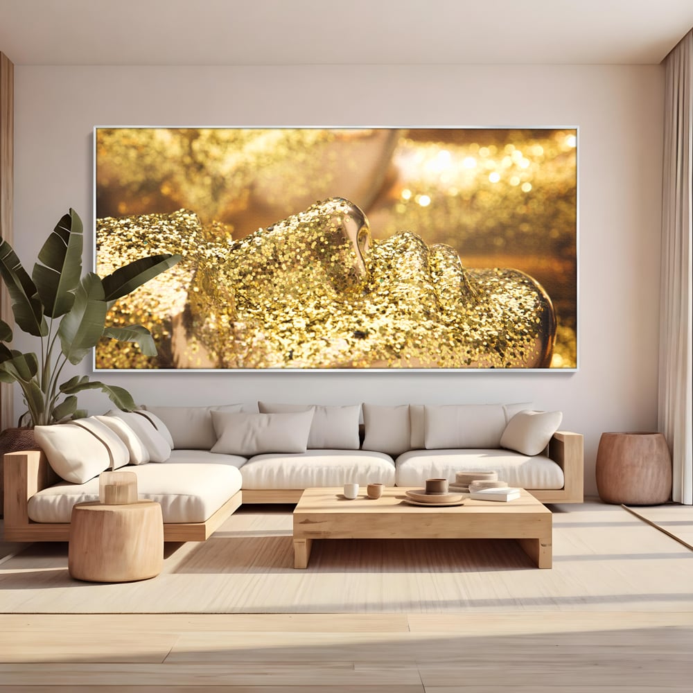 Tablou Canvas Premium LuxCanva® C1051, Golden Face , Culori, Gold, Face, Living Room, Bedroom, Relaxare, Culori Vibrante