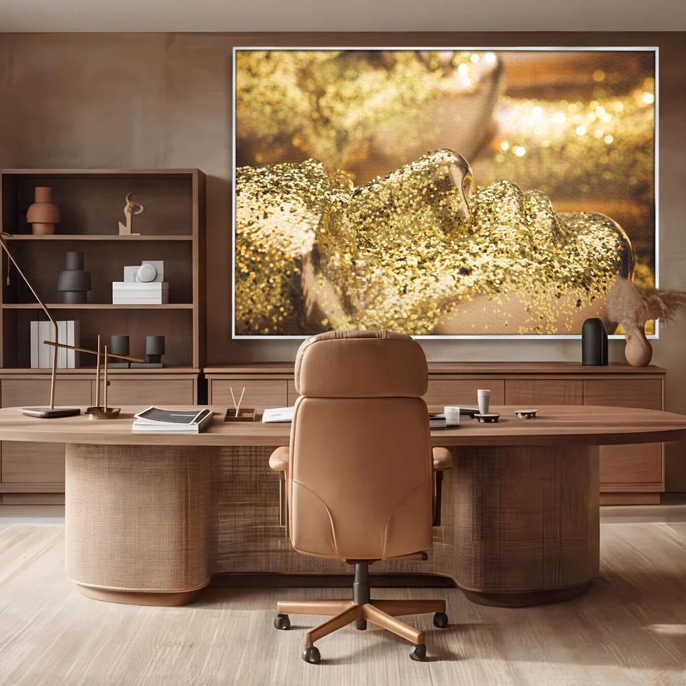 Tablou Canvas Premium LuxCanva® C1051, Golden Face , Culori, Gold, Face, Living Room, Bedroom, Relaxare, Culori Vibrante