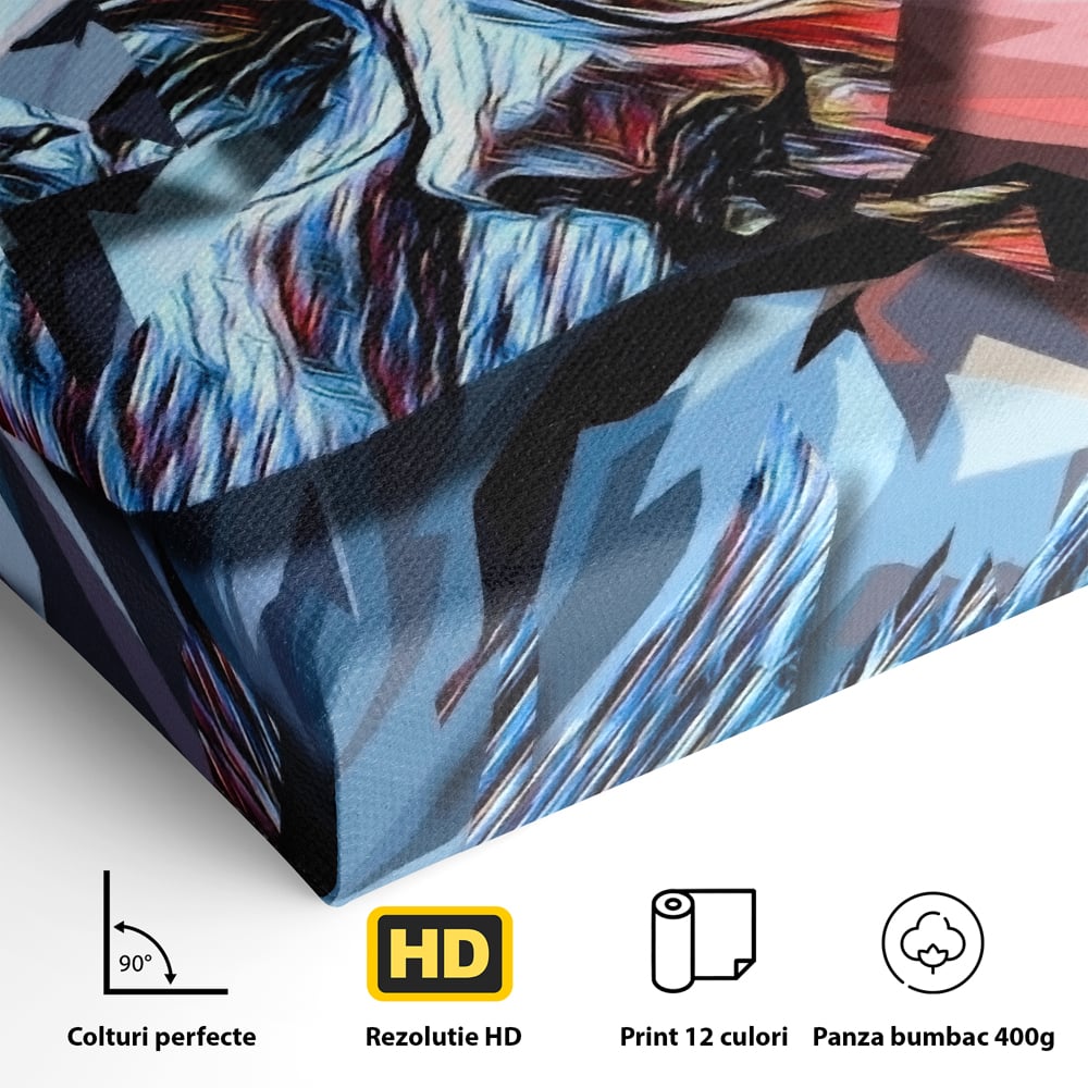 Tablou Canvas Premium LuxCanva® C1052, Abstract Old Man's Face , Culori, Gold, Face, Living Room, Office, Relaxare, Culori Vibrante