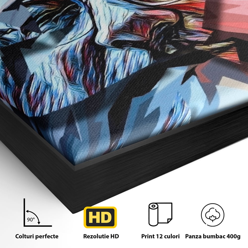 Tablou Canvas Premium LuxCanva® C1052, Abstract Old Man's Face , Culori, Gold, Face, Living Room, Office, Relaxare, Culori Vibrante