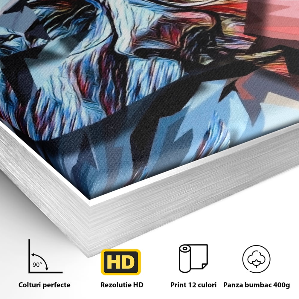 Tablou Canvas Premium LuxCanva® C1052, Abstract Old Man's Face , Culori, Gold, Face, Living Room, Office, Relaxare, Culori Vibrante