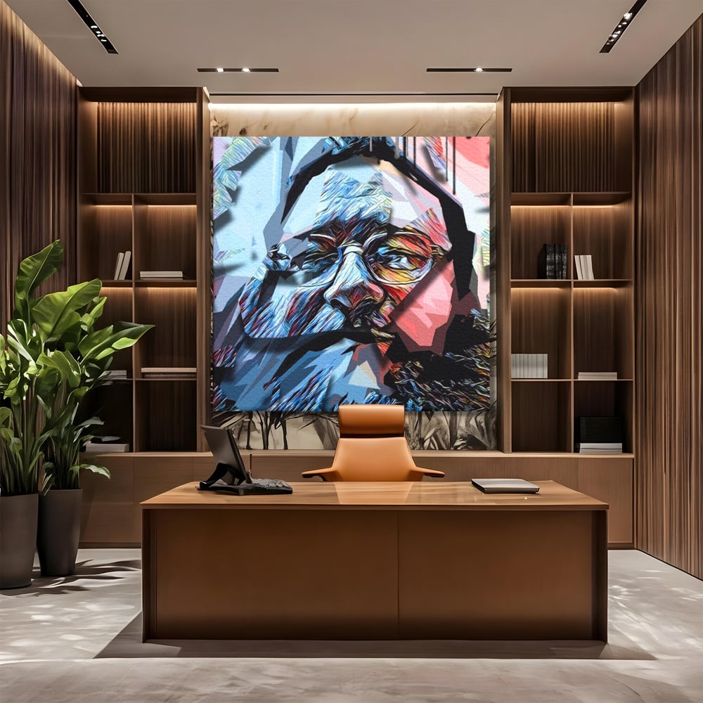 Tablou Canvas Premium LuxCanva® C1052, Abstract Old Man's Face , Culori, Gold, Face, Living Room, Office, Relaxare, Culori Vibrante