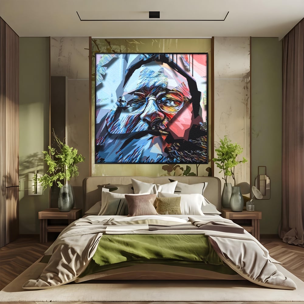 Tablou Canvas Premium LuxCanva® C1052, Abstract Old Man's Face , Culori, Gold, Face, Living Room, Office, Relaxare, Culori Vibrante