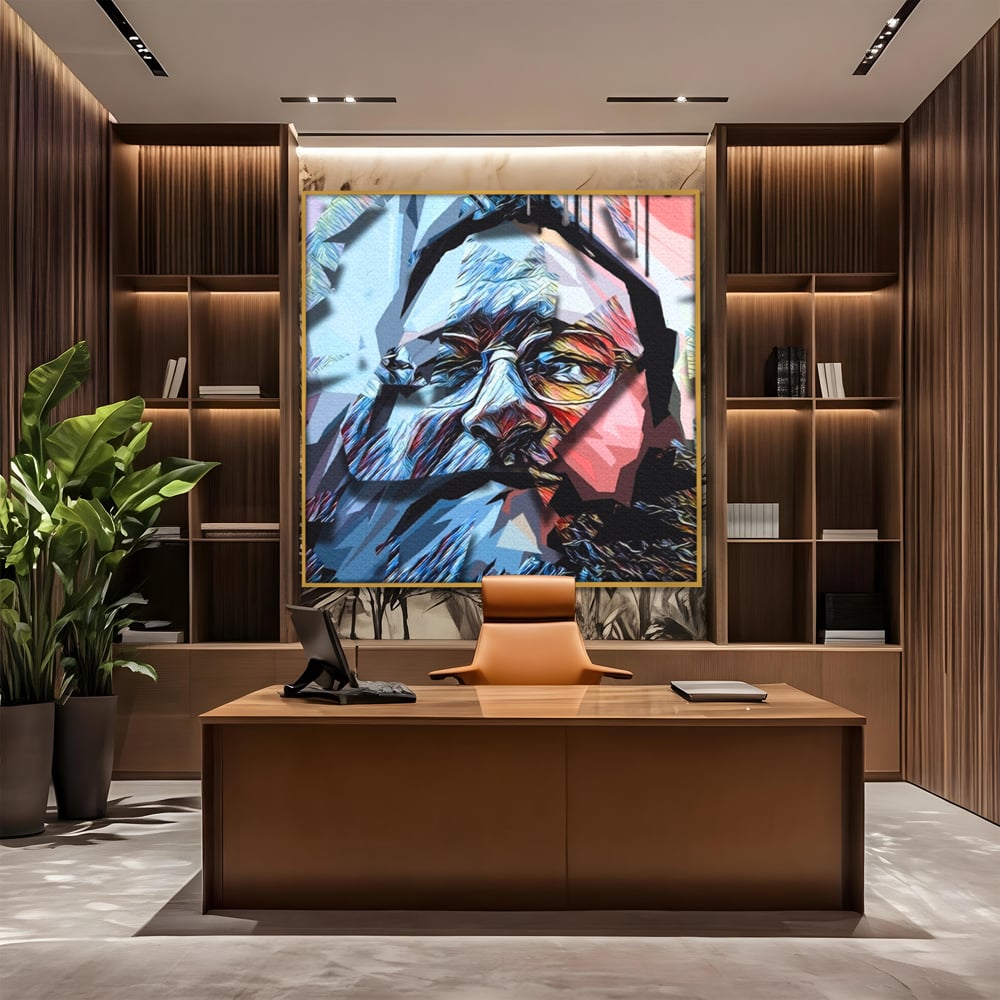 Tablou Canvas Premium LuxCanva® C1052, Abstract Old Man's Face , Culori, Gold, Face, Living Room, Office, Relaxare, Culori Vibrante