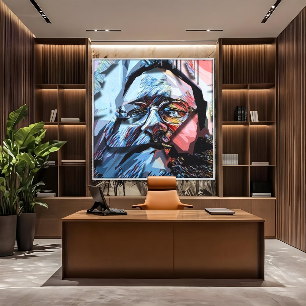 Tablou Canvas Premium LuxCanva® C1052, Abstract Old Man's Face , Culori, Gold, Face, Living Room, Office, Relaxare, Culori Vibrante
