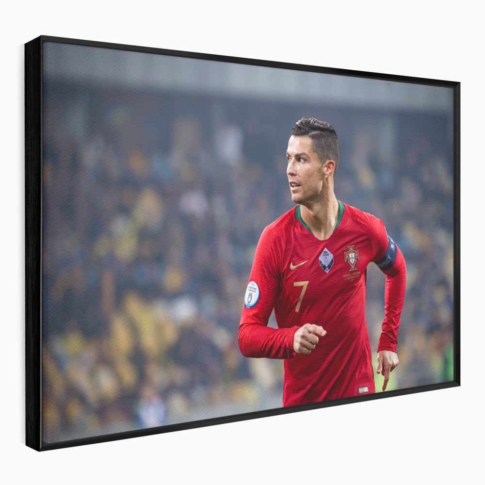 Tablou Canvas Premium LuxCanva® C1053, Cristiano Ronaldo , Culori, Capitan, Portugalia, The Best Ever, Camera Copilului, Gaming Room, Relaxare, Culori Vibrante