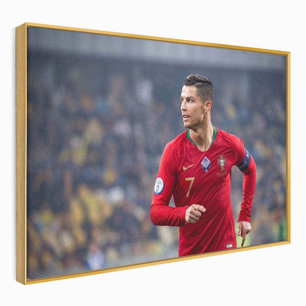 Tablou Canvas Premium LuxCanva® C1053, Cristiano Ronaldo , Culori, Capitan, Portugalia, The Best Ever, Camera Copilului, Gaming Room, Relaxare, Culori Vibrante