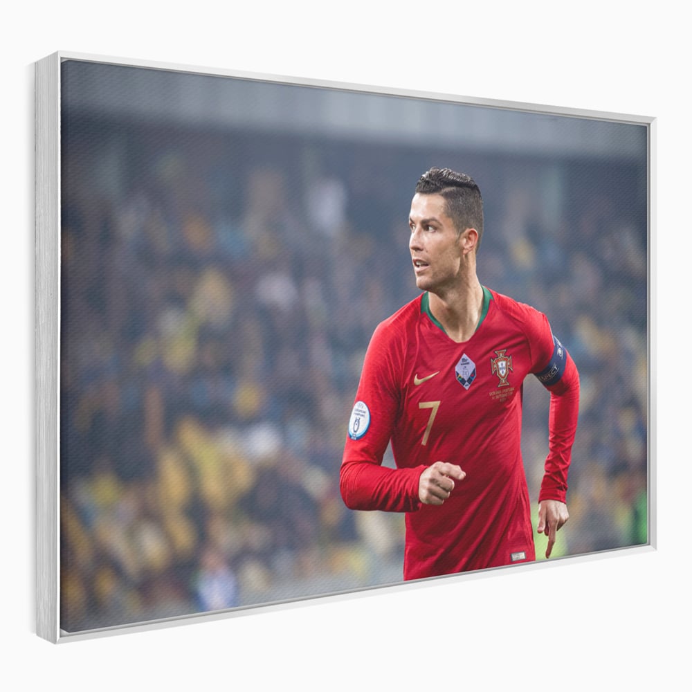 Tablou Canvas Premium LuxCanva® C1053, Cristiano Ronaldo , Culori, Capitan, Portugalia, The Best Ever, Camera Copilului, Gaming Room, Relaxare, Culori Vibrante