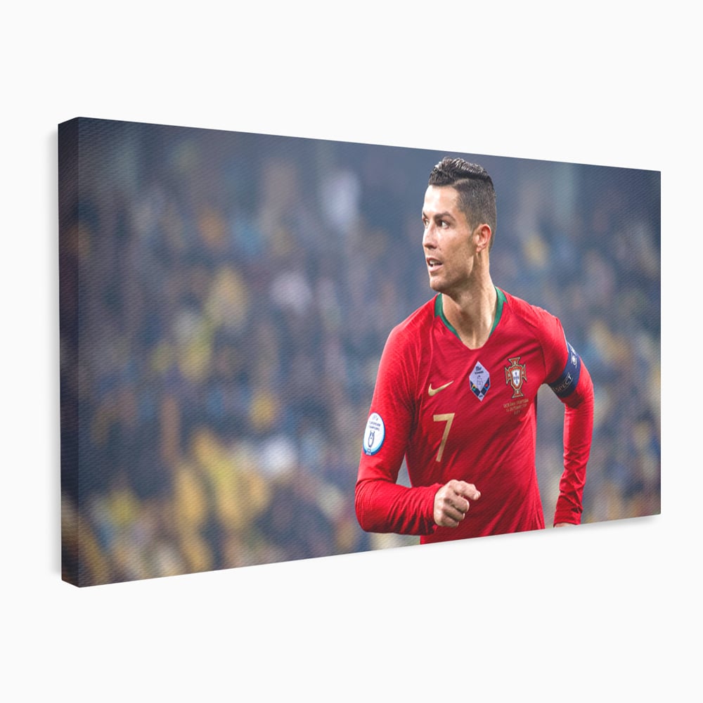 Tablou Canvas Premium LuxCanva® C1053, Cristiano Ronaldo , Culori, Capitan, Portugalia, The Best Ever, Camera Copilului, Gaming Room, Relaxare, Culori Vibrante