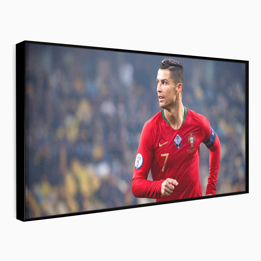 Tablou Canvas Premium LuxCanva® C1053, Cristiano Ronaldo , Culori, Capitan, Portugalia, The Best Ever, Camera Copilului, Gaming Room, Relaxare, Culori Vibrante