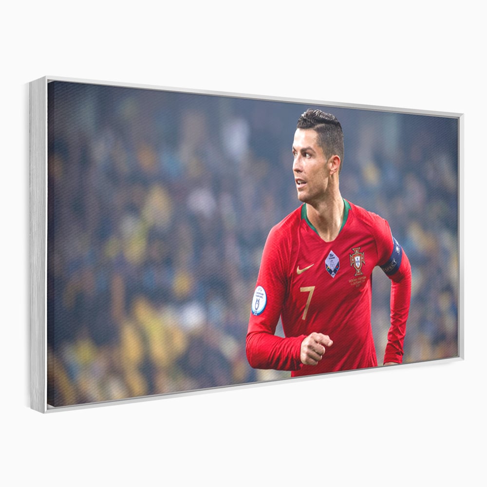 Tablou Canvas Premium LuxCanva® C1053, Cristiano Ronaldo , Culori, Capitan, Portugalia, The Best Ever, Camera Copilului, Gaming Room, Relaxare, Culori Vibrante