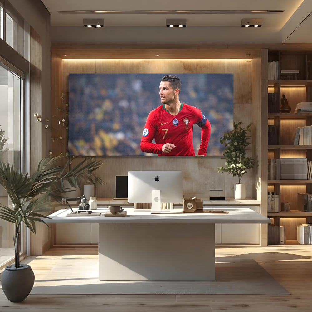 Tablou Canvas Premium LuxCanva® C1053, Cristiano Ronaldo , Culori, Capitan, Portugalia, The Best Ever, Camera Copilului, Gaming Room, Relaxare, Culori Vibrante