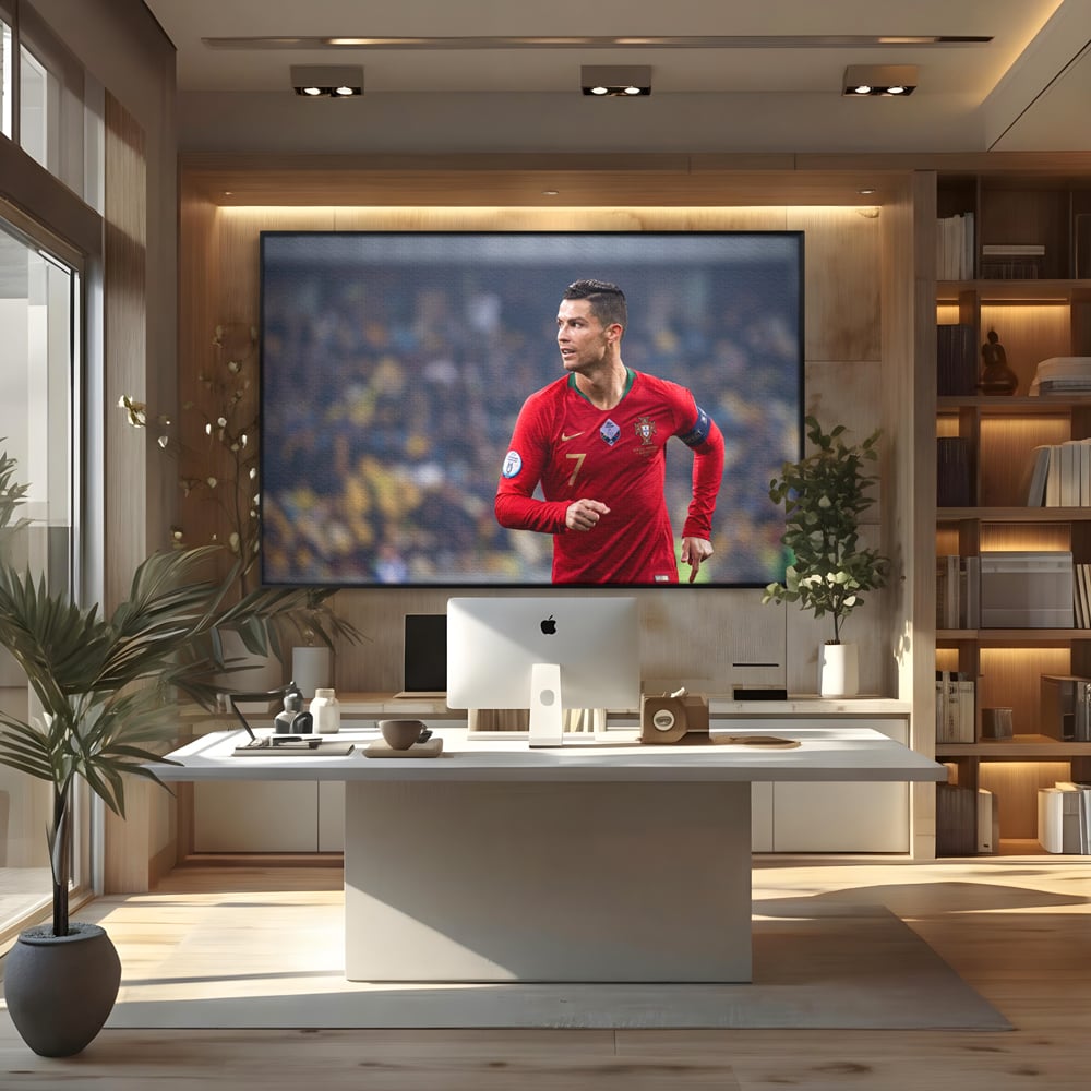 Tablou Canvas Premium LuxCanva® C1053, Cristiano Ronaldo , Culori, Capitan, Portugalia, The Best Ever, Camera Copilului, Gaming Room, Relaxare, Culori Vibrante