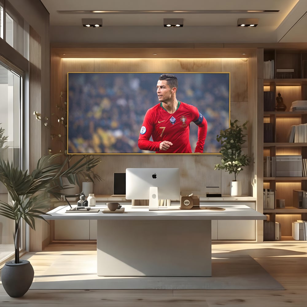 Tablou Canvas Premium LuxCanva® C1053, Cristiano Ronaldo , Culori, Capitan, Portugalia, The Best Ever, Camera Copilului, Gaming Room, Relaxare, Culori Vibrante