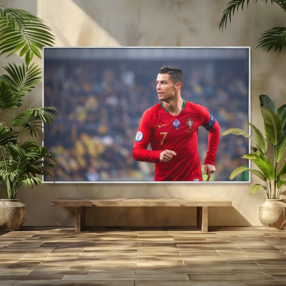 Tablou Canvas Premium LuxCanva® C1053, Cristiano Ronaldo , Culori, Capitan, Portugalia, The Best Ever, Camera Copilului, Gaming Room, Relaxare, Culori Vibrante