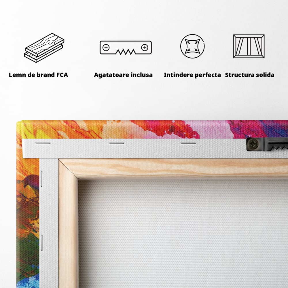 Leinwand Wandkunst Leinwand Premium LuxCanva® C1055, Farben auf Klammer, Farben, abstrakt, Wohnzimmer, Schlafzimmer, entspannend, lebendige Farben